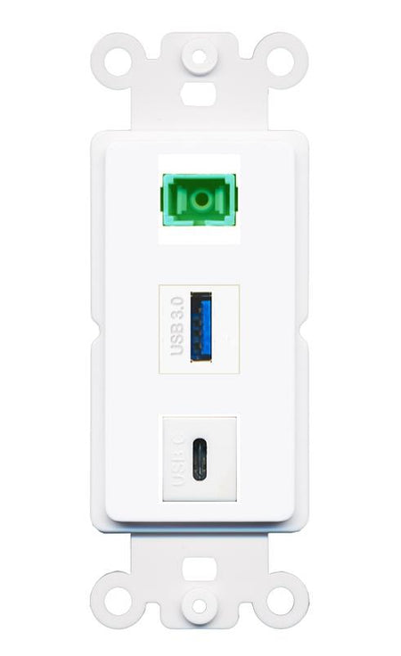 SC-APC-SX USB-3 USBC Wall Plate [White]