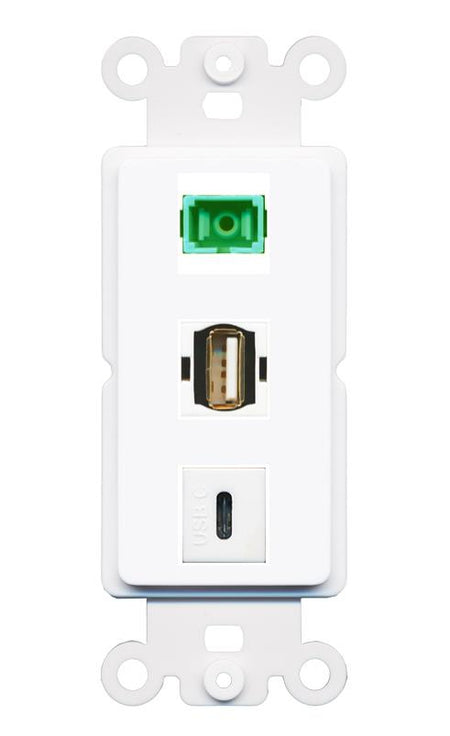 SC-APC-SX USB2 USBC Wall Plate [White]
