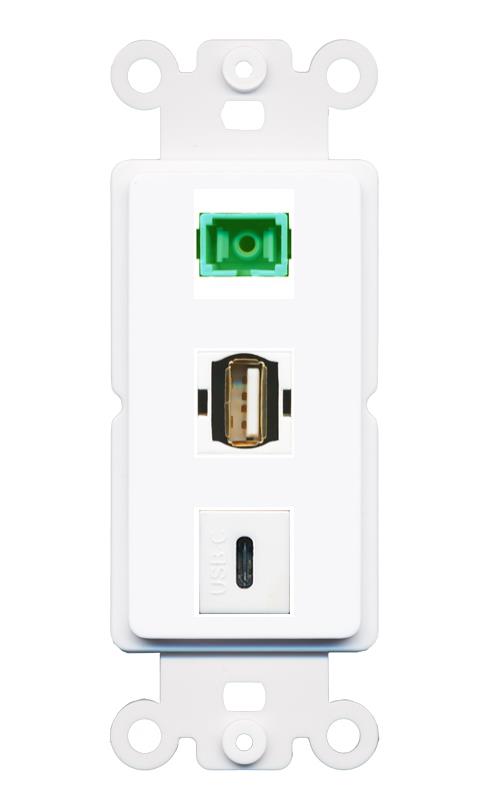 SC-APC-SX USB2 USBC Wall Plate [White]