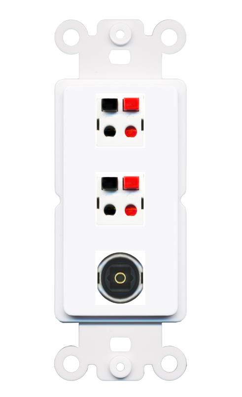2 SPEAKER TOSLINK Wall Plate [White]