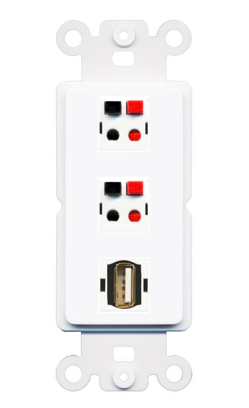 2 SPEAKER USB2 Wall Plate [White]