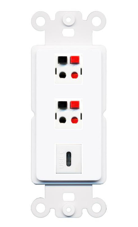 2 SPEAKER USBC Wall Plate [White]