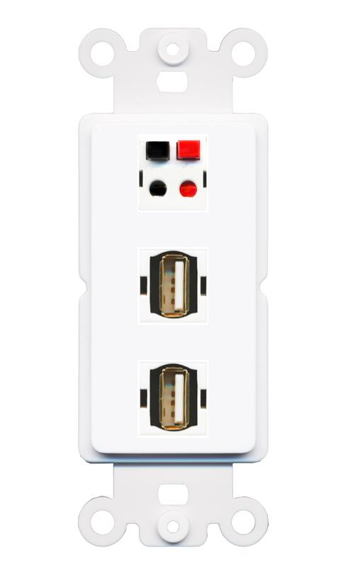 SPEAKER 2 USB2 Wall Plate [White]