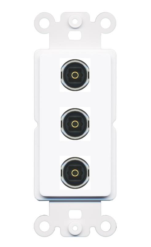 3 TOSLINK Wall Plate [White]