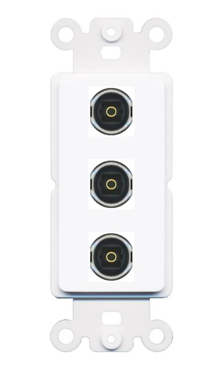 3 TOSLINK Wall Plate [White]