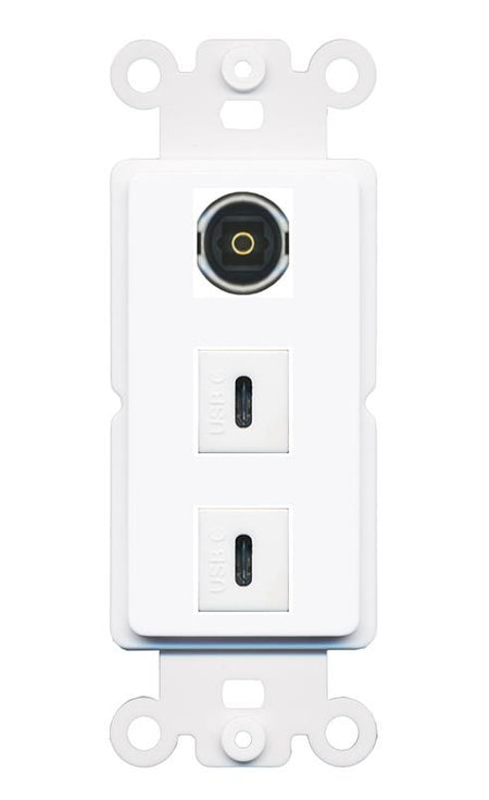 TOSLINK 2 USBC Wall Plate [White]