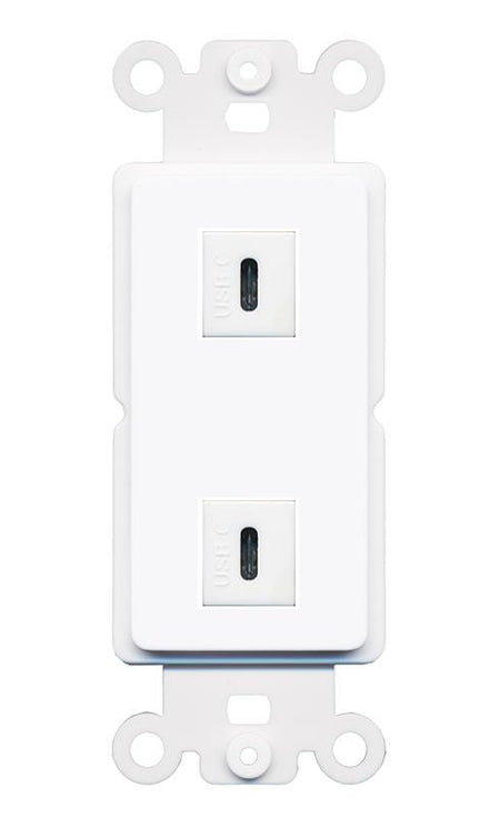 2 USBC Rocker Insert Module Wall Plate [White]