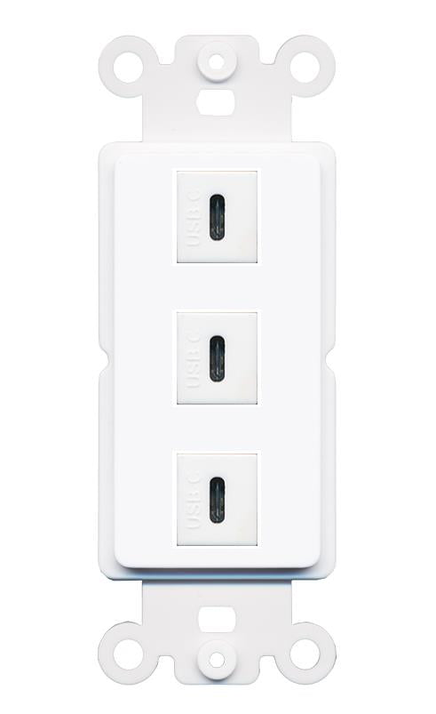 3 USBC Wall Plate [White]