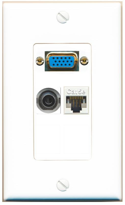 1 3.5mm 1 CAT5E Wall Plate [White]