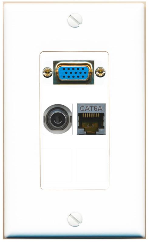 1 3.5mm 1 CAT6A Wall Plate [White]