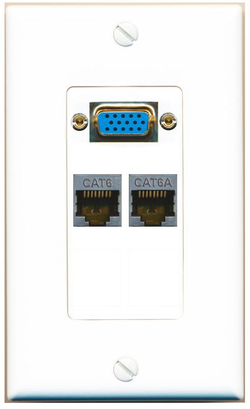 1 CAT6-SHIELDED 1 CAT6A Wall Plate [White]