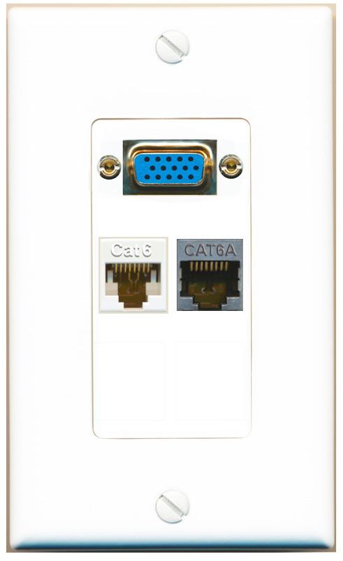 1 CAT6 1 CAT6A Wall Plate [White]