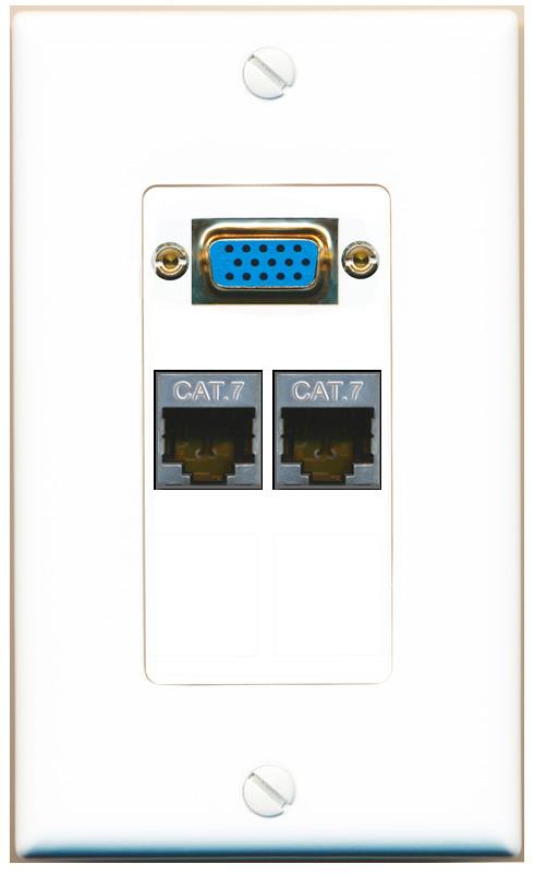 2 CAT7 Wall Plate [White]