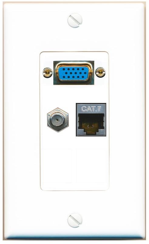 1 CAT7 1 COAX Wall Plate [White]
