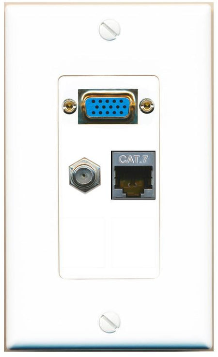 1 CAT7 1 COAX Wall Plate [White]