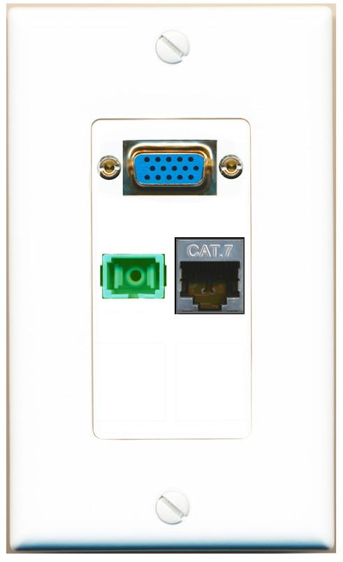 1 CAT7 1 SC-APC-SX Wall Plate [White]