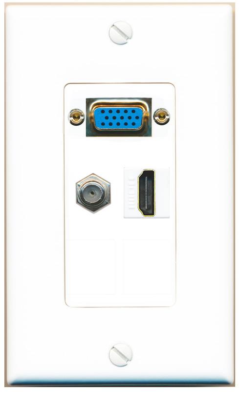 1 COAX 1 HDMI Wall Plate [White]