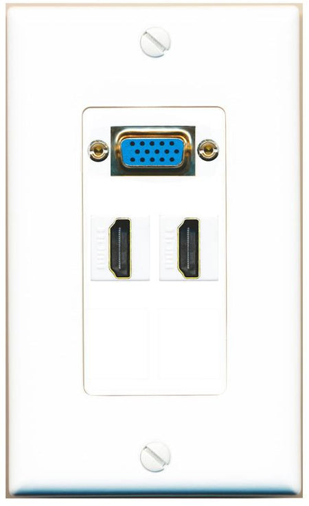 2 HDMI Wall Plate [White]