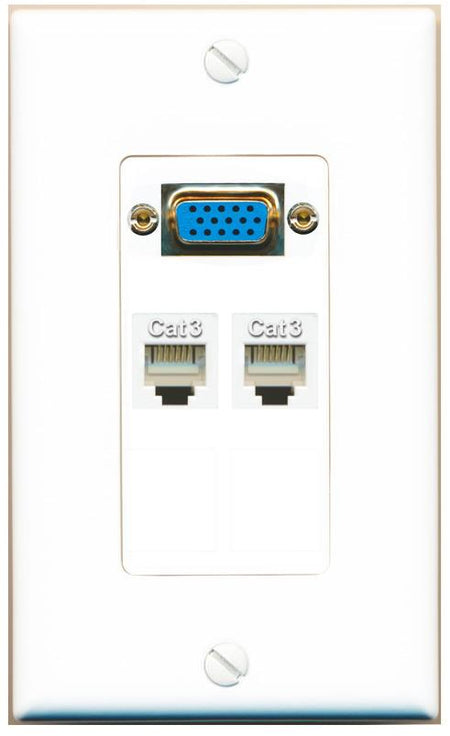 2 PHONE Wall Plate [White]