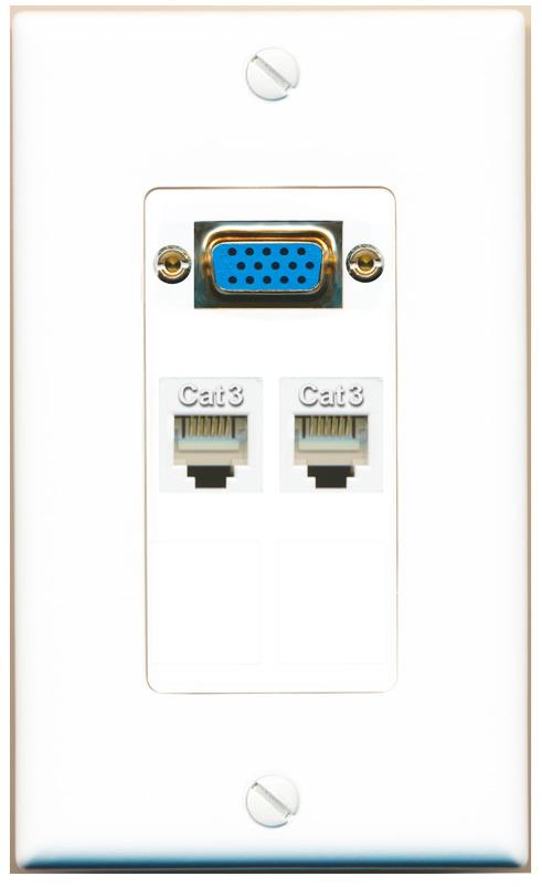 2 PHONE Wall Plate [White]