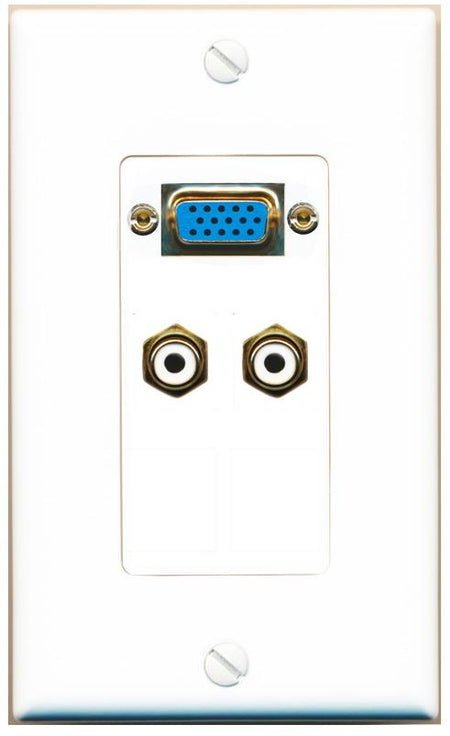 2 RCA-WHITE Wall Plate [White]