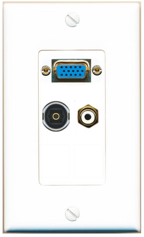 1 RCA-WHITE 1 TOSLINK Wall Plate [White]