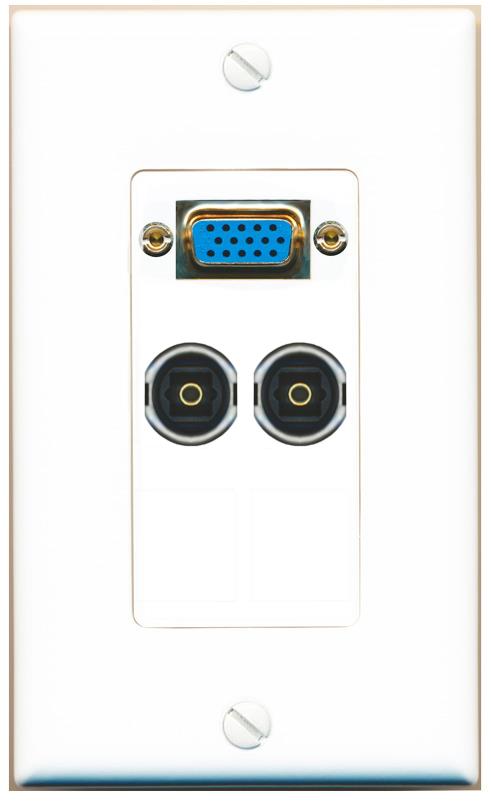 2 TOSLINK Wall Plate [White]
