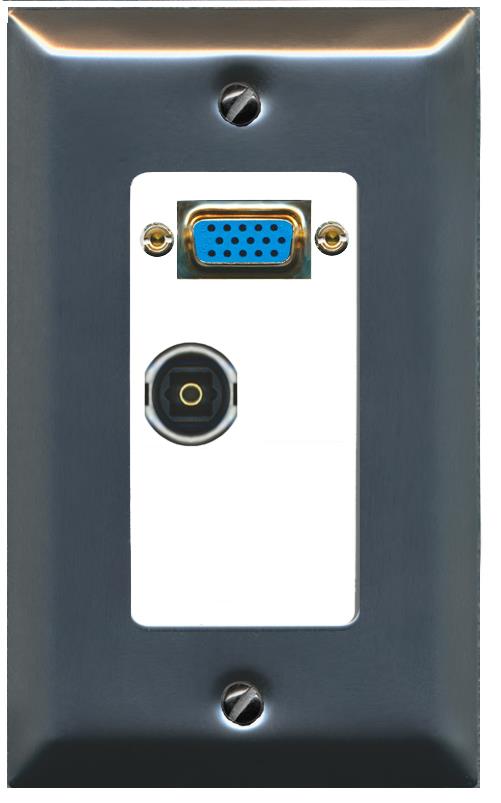 1 TOSLINK Wall Plate [White]