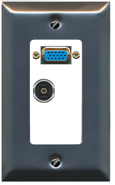 1 TOSLINK Wall Plate [White]