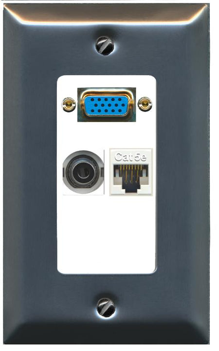 1 3.5mm 1 CAT5E Wall Plate [White]