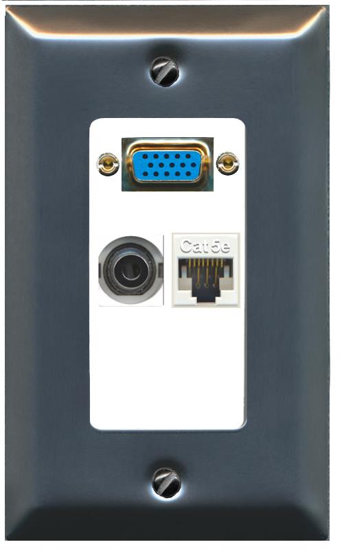 1 3.5mm 1 CAT5E Wall Plate [White]