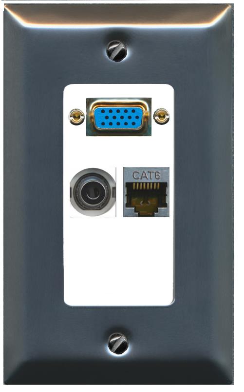 1 3.5mm 1 CAT6-SHIELDED Wall Plate [White]