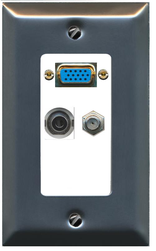 1 3.5mm 1 COAX Wall Plate [White]