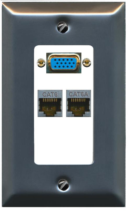 1 CAT6-SHIELDED 1 CAT6A Wall Plate [White]