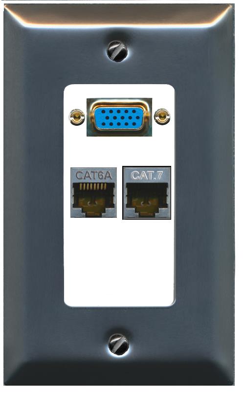 1 CAT6A 1 CAT7 Wall Plate [White]