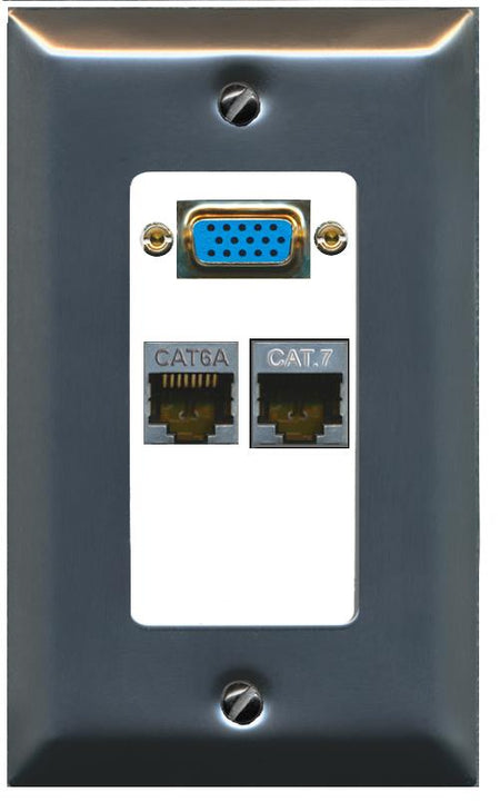 1 CAT6A 1 CAT7 Wall Plate [White]