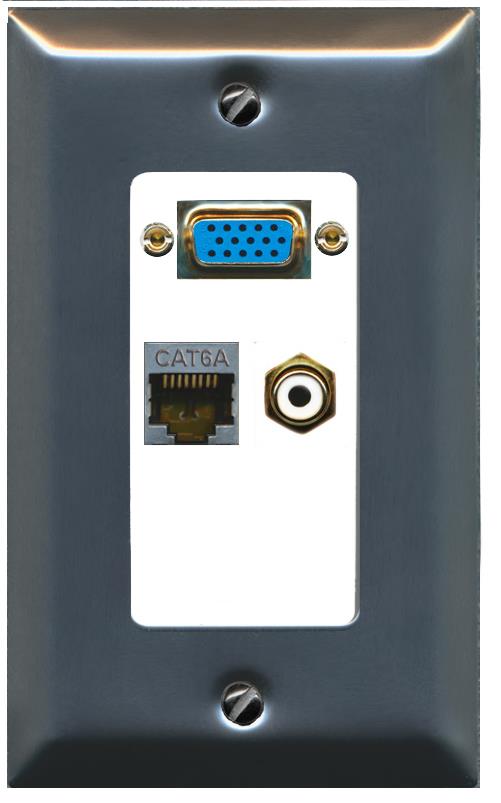 1 CAT6A 1 RCA-WHITE Wall Plate [White]