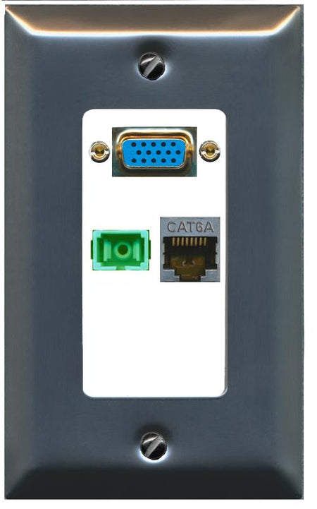 1 CAT6A 1 SC-APC-SX Wall Plate [White]