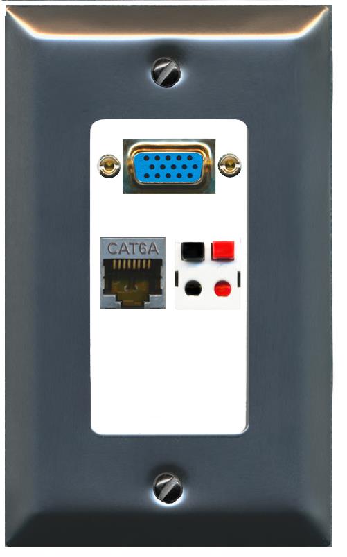1 CAT6A 1 SPEAKER Wall Plate [White]