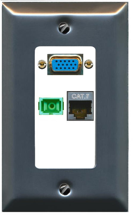 1 CAT7 1 SC-APC-SX Wall Plate [White]
