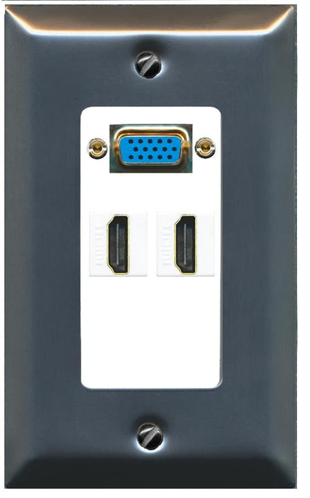 2 HDMI Wall Plate [White]