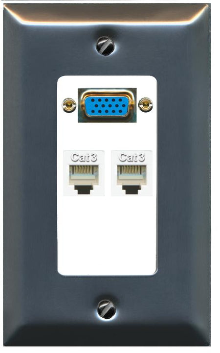 2 PHONE Wall Plate [White]