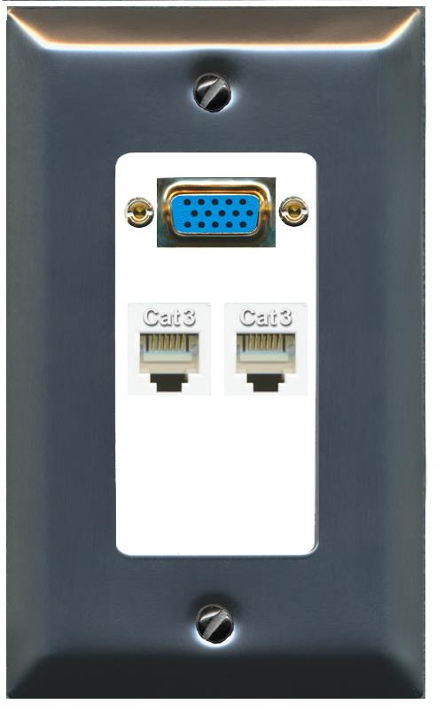 2 PHONE Wall Plate [White]