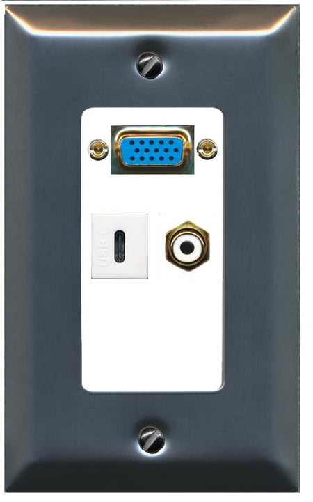 1 RCA-WHITE 1 USBC Wall Plate [White]