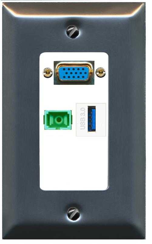 1 SC-APC-SX 1 USB-3 Wall Plate [White]