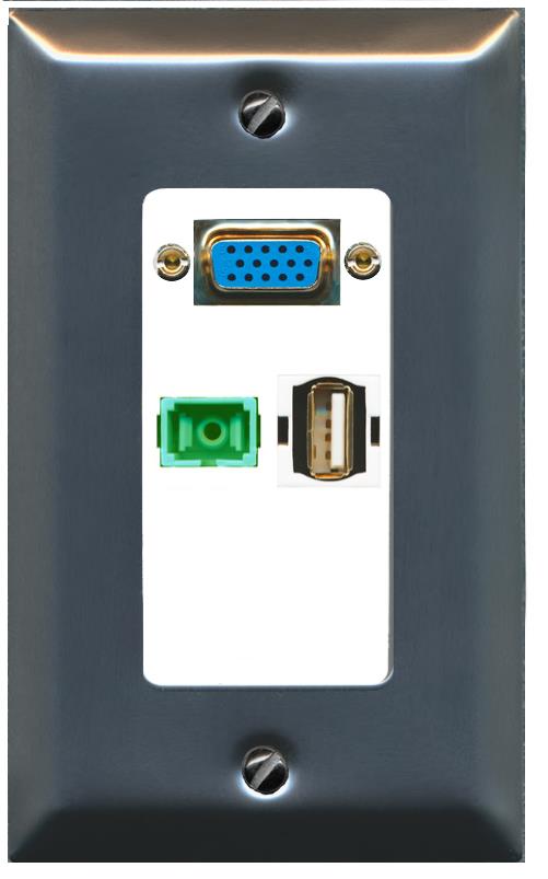 1 SC-APC-SX 1 USB2 Wall Plate [White]