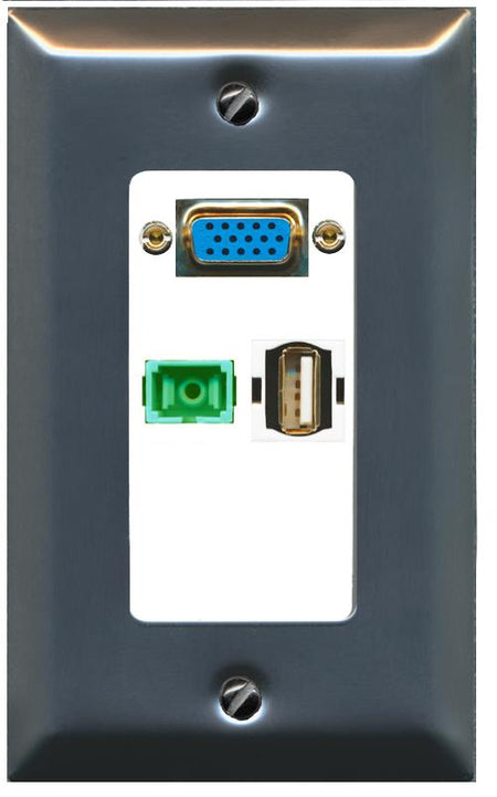 1 SC-APC-SX 1 USB2 Wall Plate [White]