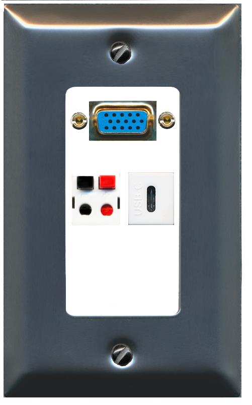1 SPEAKER 1 USBC Wall Plate [White]