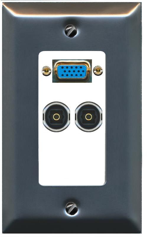 2 TOSLINK Wall Plate [White]