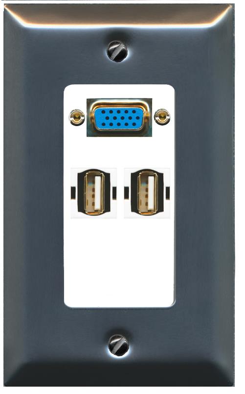 2 USB2 Wall Plate [White]